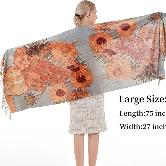 Scarf Shawl Wraps for Women Pashmina Soft Cashmere Scarf Printed Large Blanket S - Picture 4 of 7